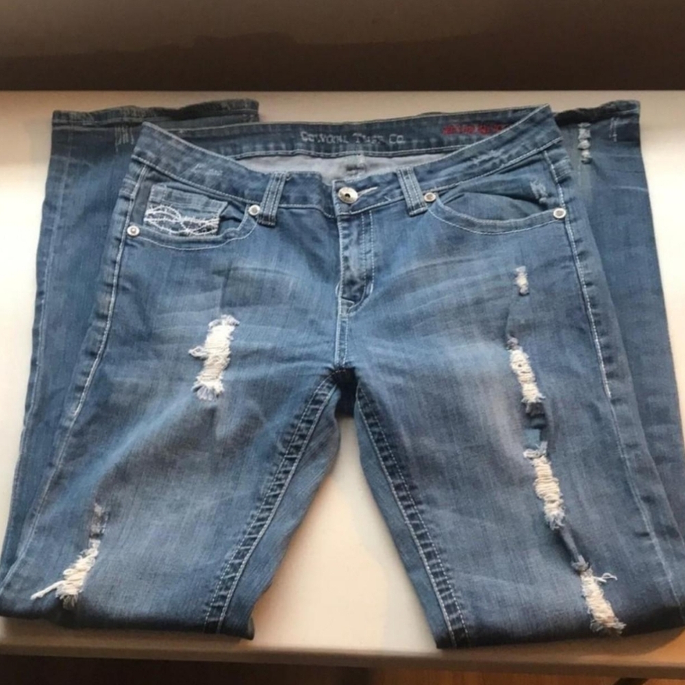 Cowgirl Tuff Co Distressed Bootcut Jeans